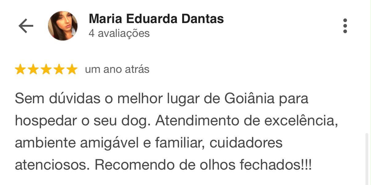 Avaliação 5 estrelas de Maria Eduarda Dantas sobre a TOCA no Google